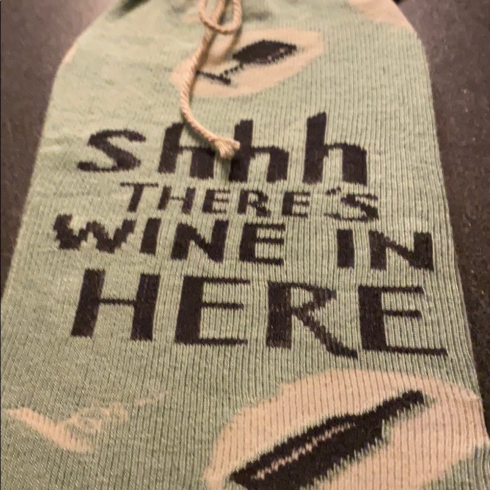 3/$15 NEW wine bottle sock shh there’s wine here - Picture 4 of 7